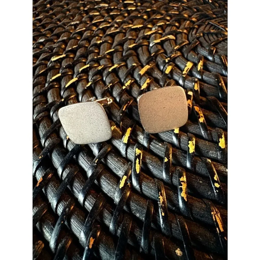 NS Meyer Sterling Silver Cufflinks Minimalist Rectangle Vintage